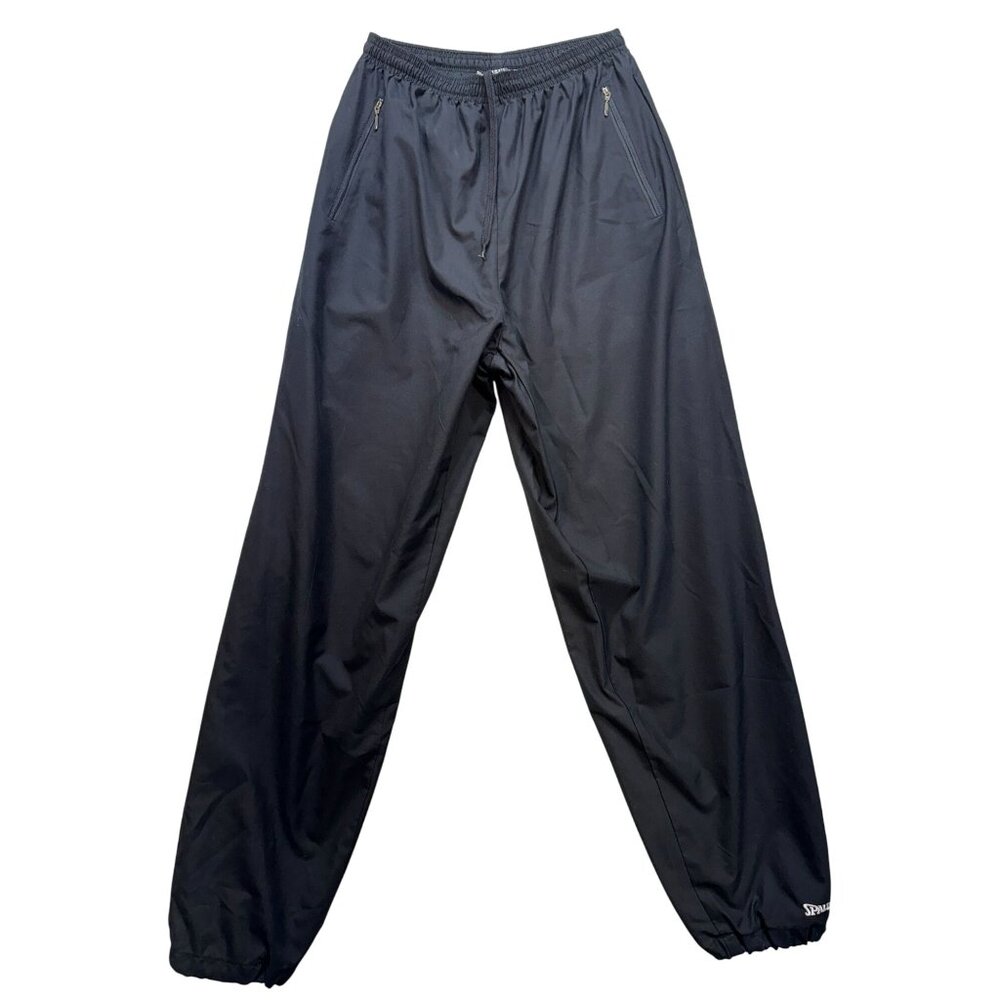 Spalding Womens Activewear Track Pants M Black Ankle Logo